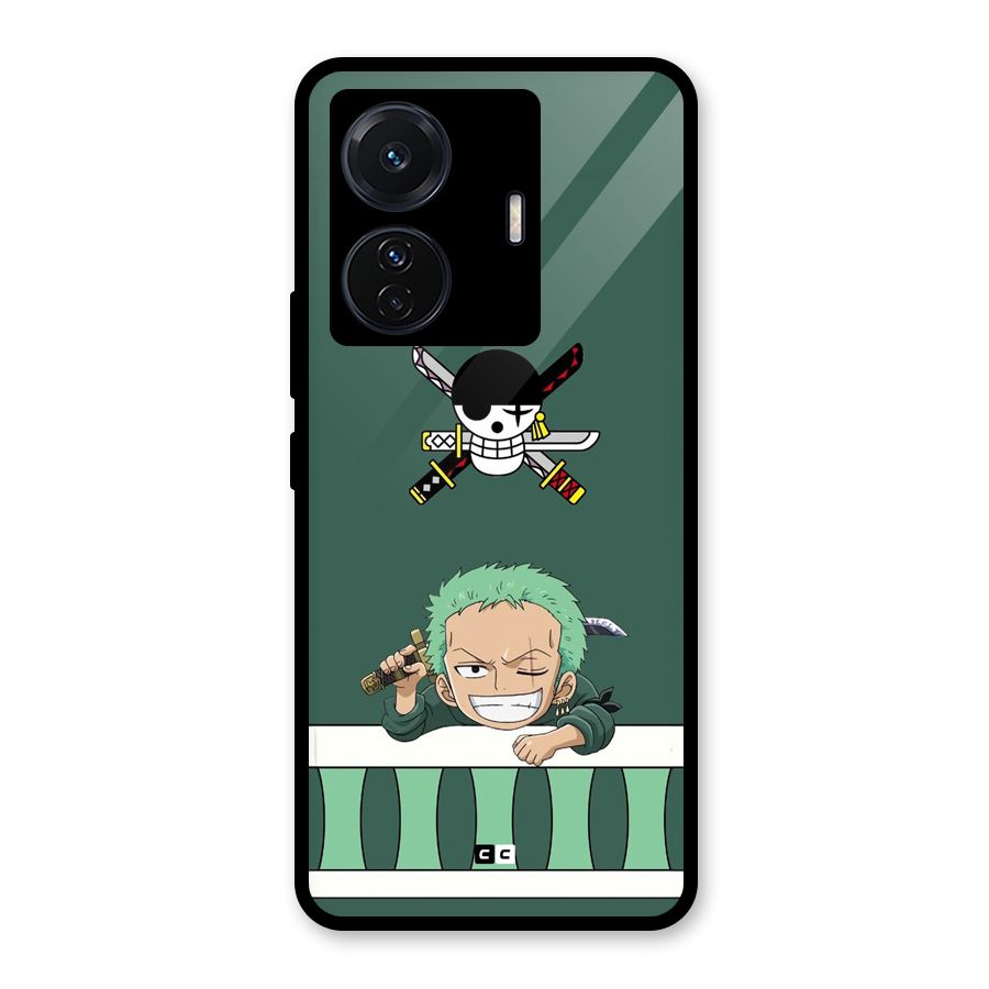 Pirate Hunter Zoro Glass Back Case for Vivo T1 Pro