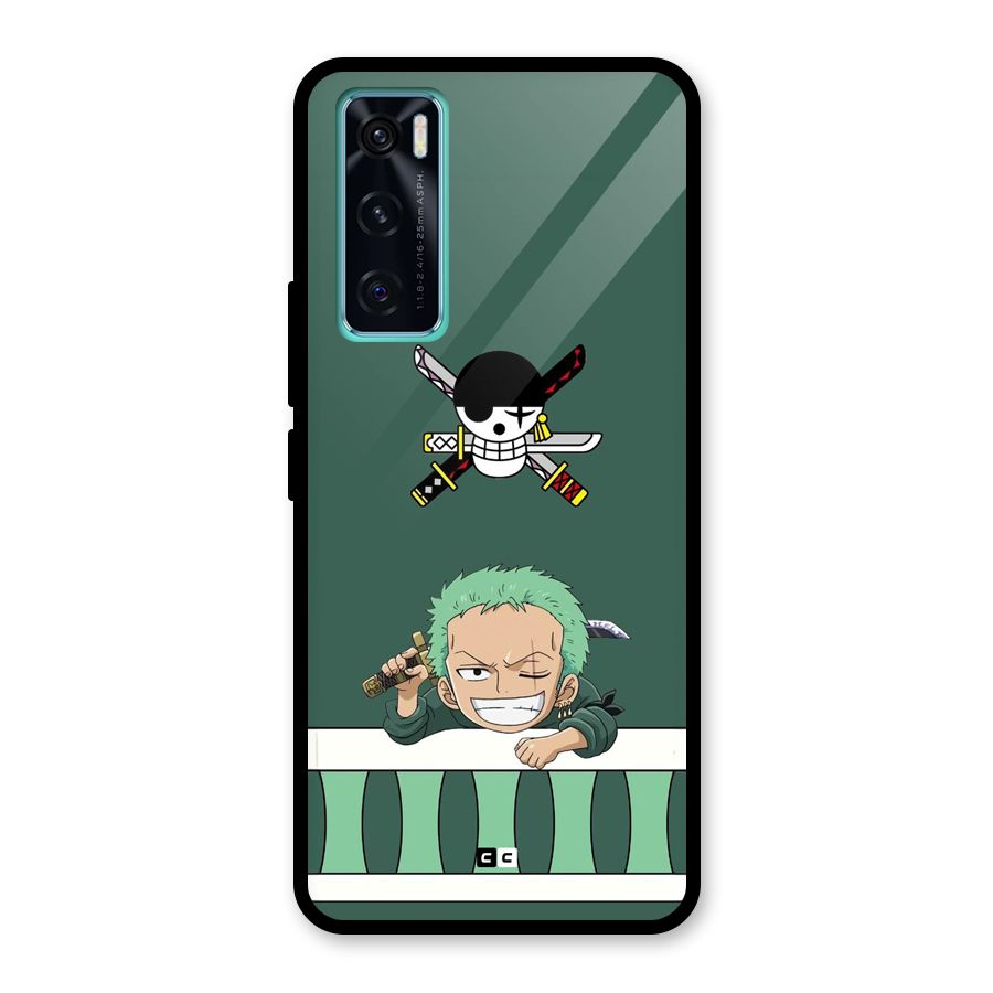 Pirate Hunter Zoro Glass Back Case for Vivo V20 SE