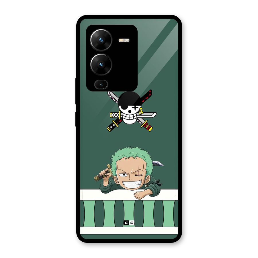 Pirate Hunter Zoro Glass Back Case for Vivo V25 Pro
