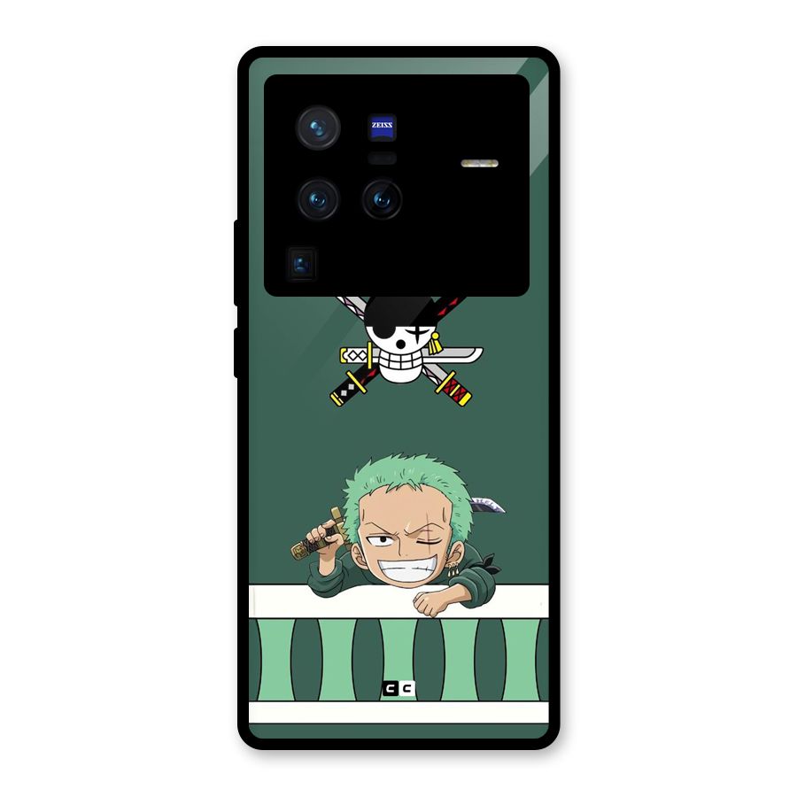 Pirate Hunter Zoro Glass Back Case for Vivo X80 Pro