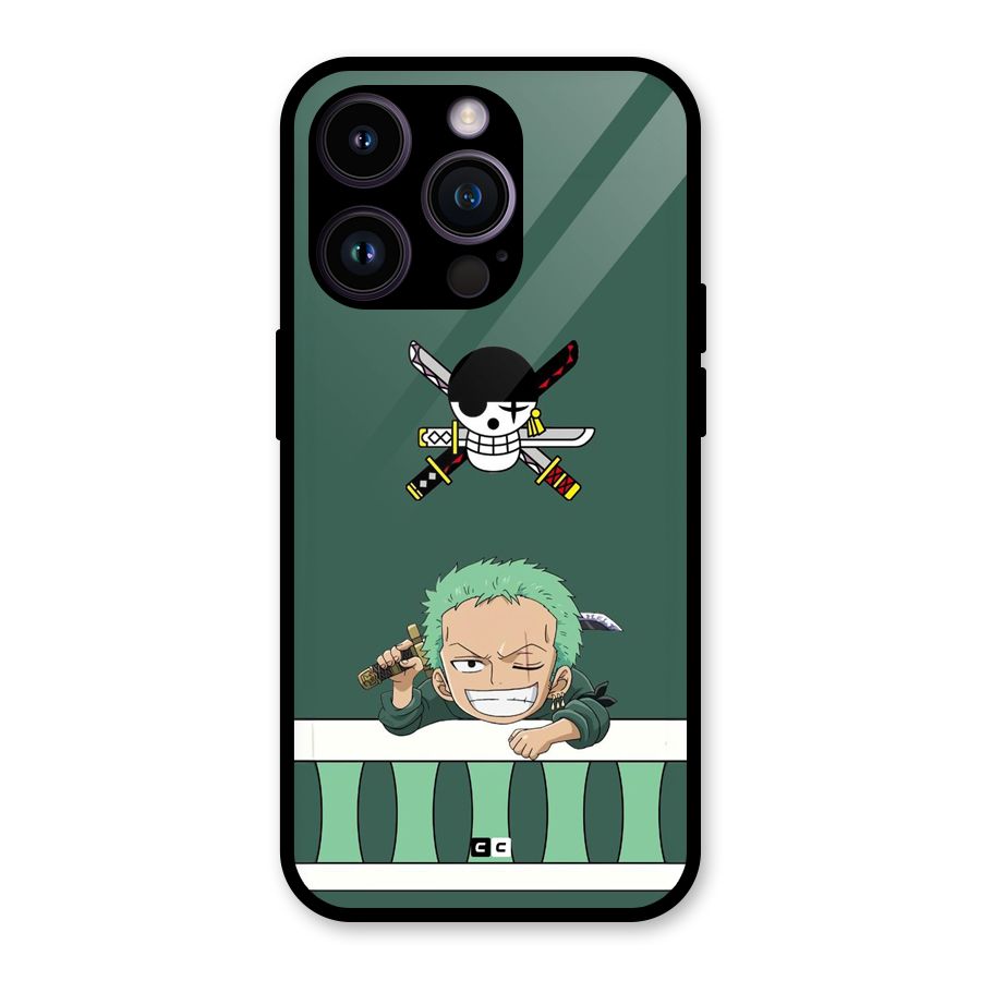 Pirate Hunter Zoro Glass Back Case for iPhone 14 Pro