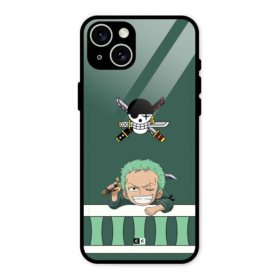 Pirate Hunter Zoro Glass Back Case for iPhone 15 Plus