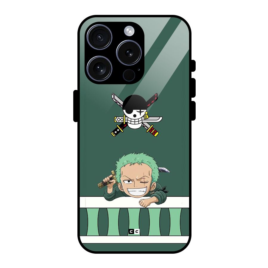 Pirate Hunter Zoro Glass Back Case for iPhone 15 Pro