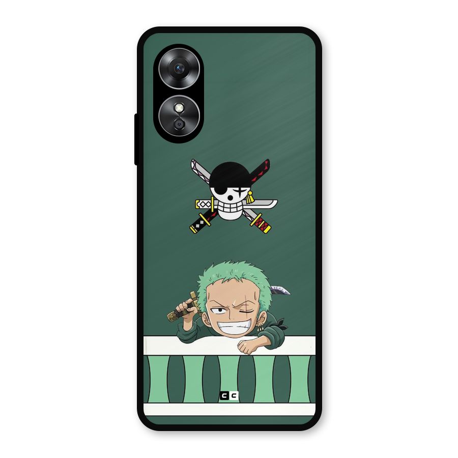 Pirate Hunter Zoro Metal Back Case for Oppo A17
