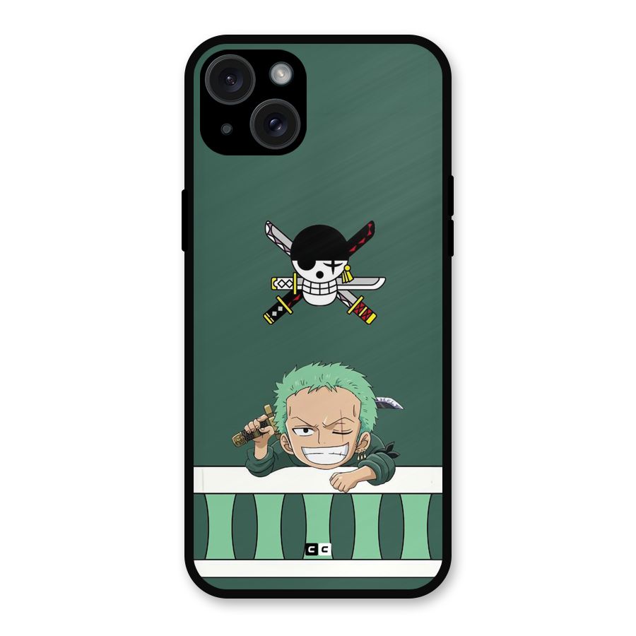 Pirate Hunter Zoro Metal Back Case for iPhone 15 Plus