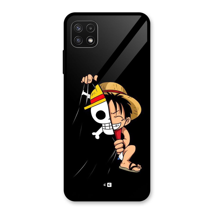 Pirate Luffy Glass Back Case for Galaxy A22 5G