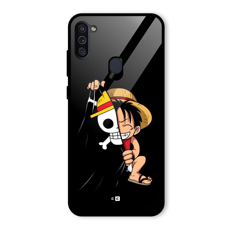 Pirate Luffy Glass Back Case for Galaxy M11