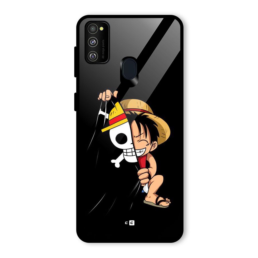 Pirate Luffy Glass Back Case for Galaxy M21