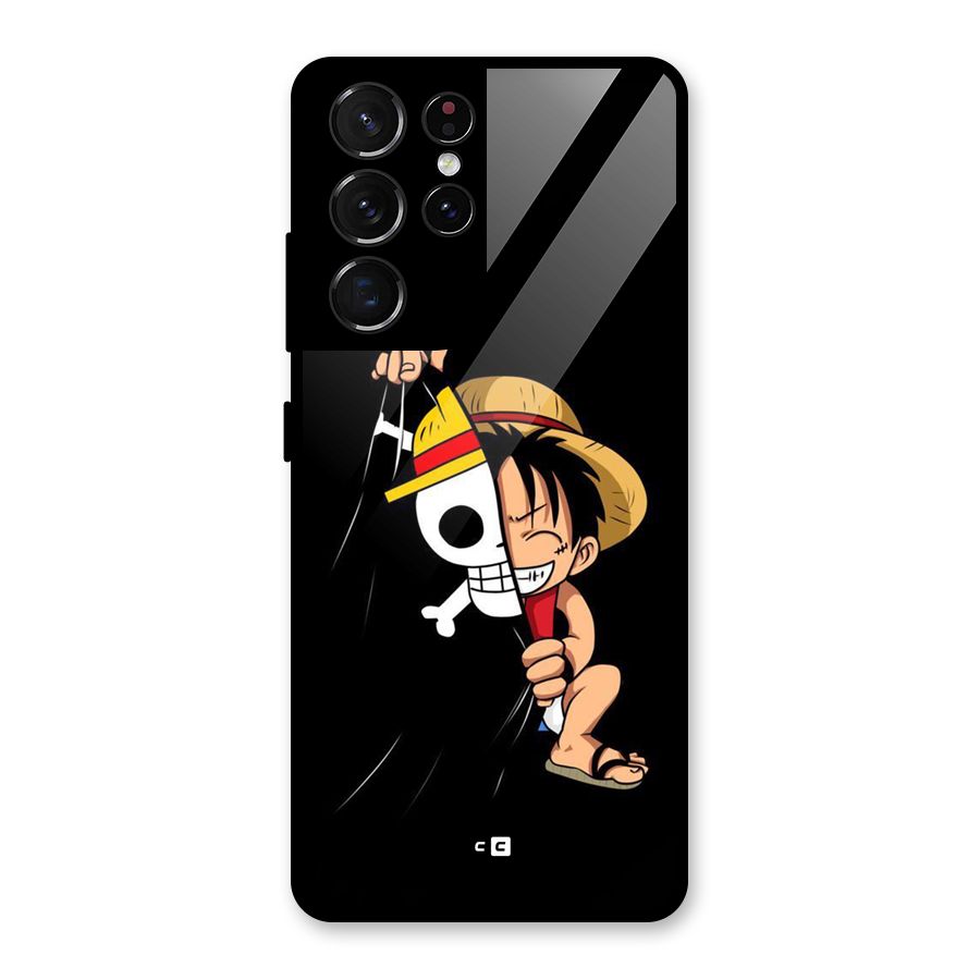 Pirate Luffy Glass Back Case for Galaxy S21 Ultra 5G