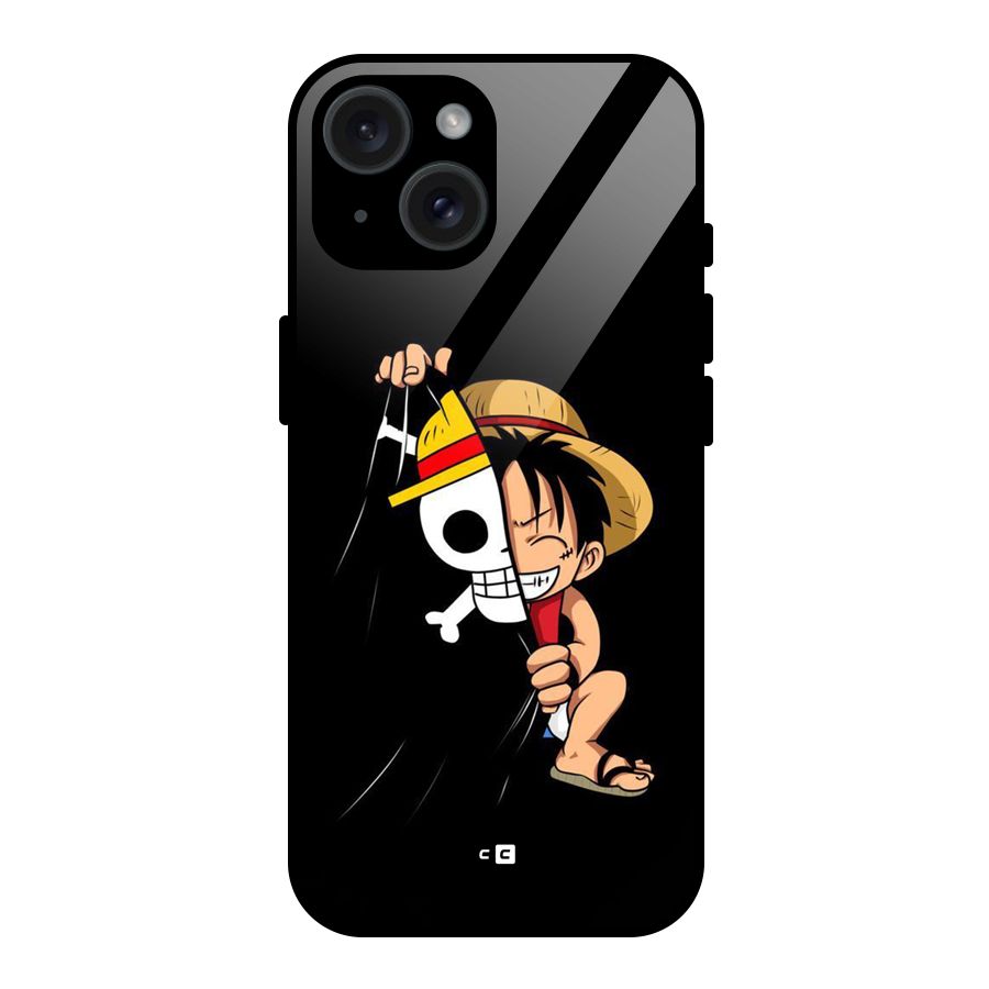 Pirate Luffy Glass Back Case for iPhone 15