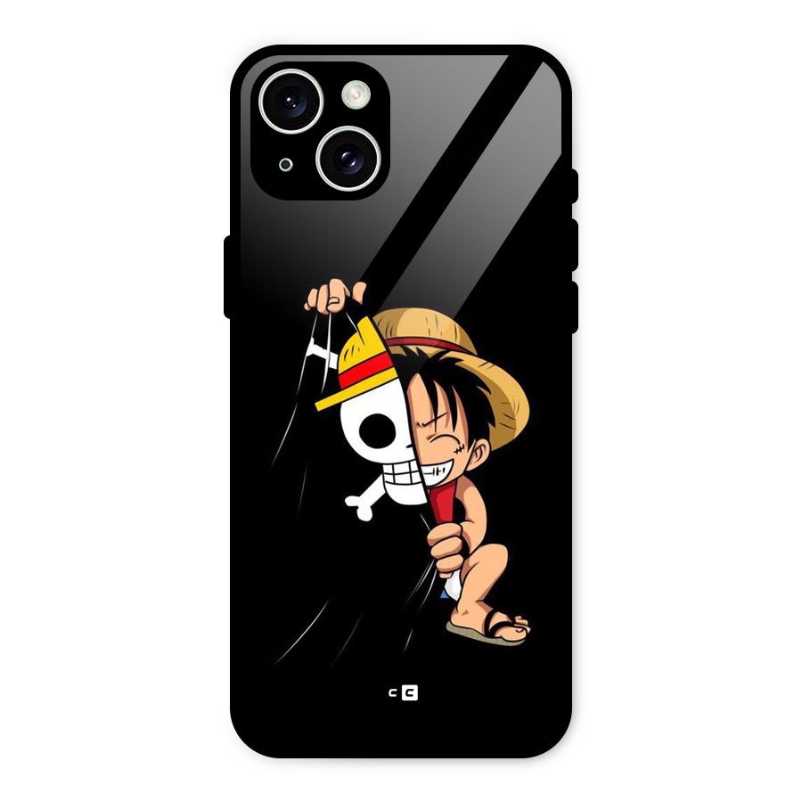 Pirate Luffy Glass Back Case for iPhone 15 Plus