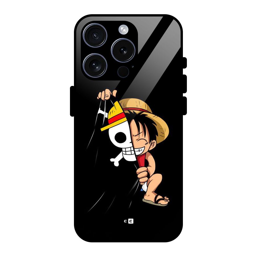 Pirate Luffy Glass Back Case for iPhone 15 Pro