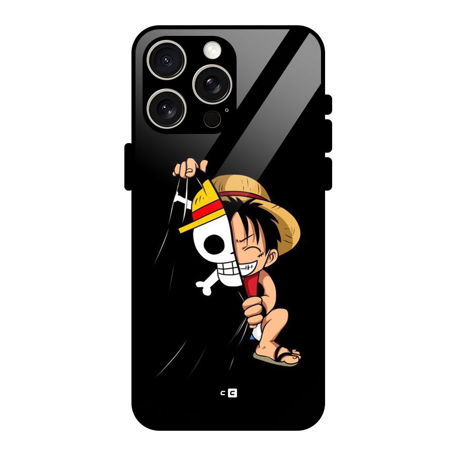 Pirate Luffy Glass Back Case for iPhone 15 Pro Max
