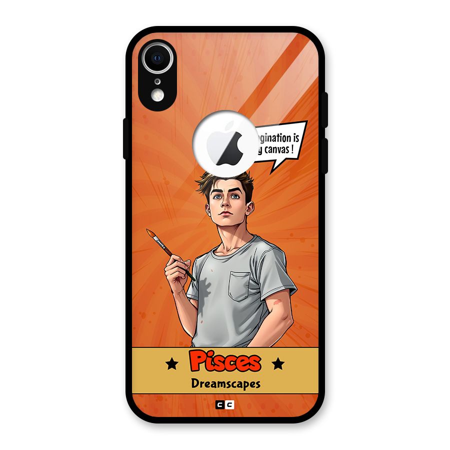Pisces Dreamer Glass Back Case for iPhone XR Logo Cut