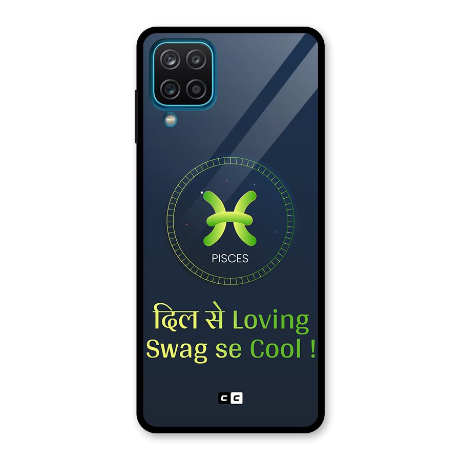 Pisces Swag Glass Back Case for Galaxy A12