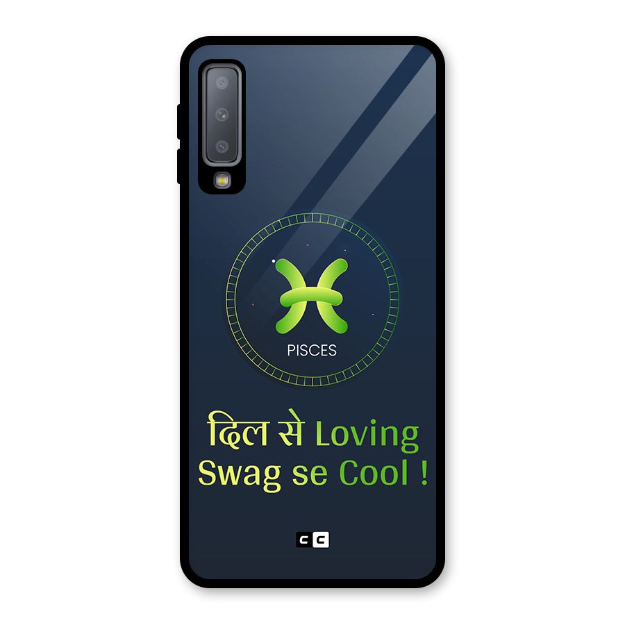 Pisces Swag Glass Back Case for Galaxy A7 (2018)