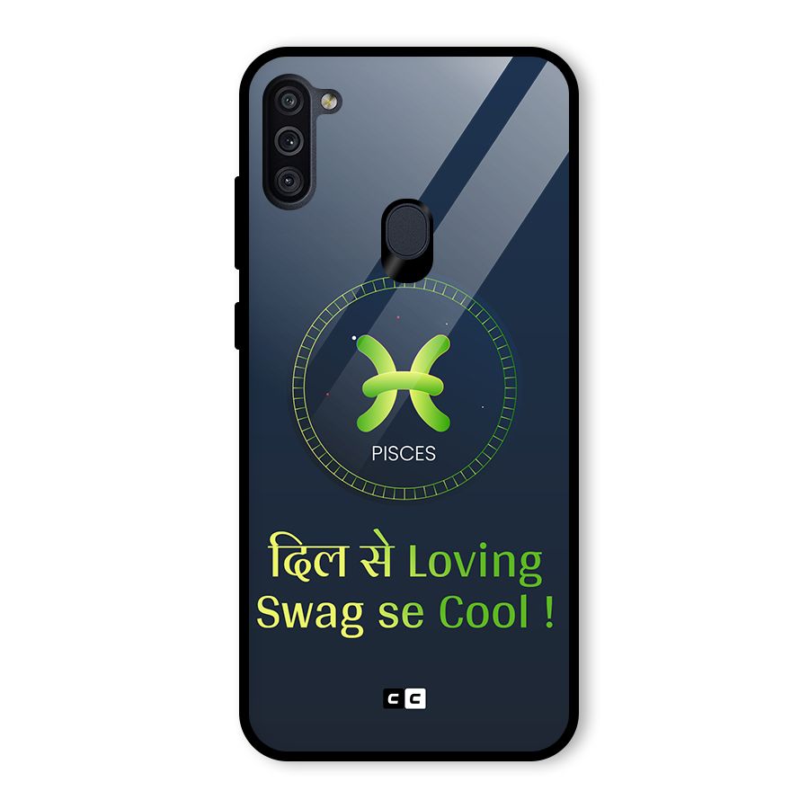 Pisces Swag Glass Back Case for Galaxy M11