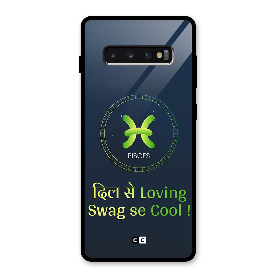 Pisces Swag Glass Back Case for Galaxy S10 Plus
