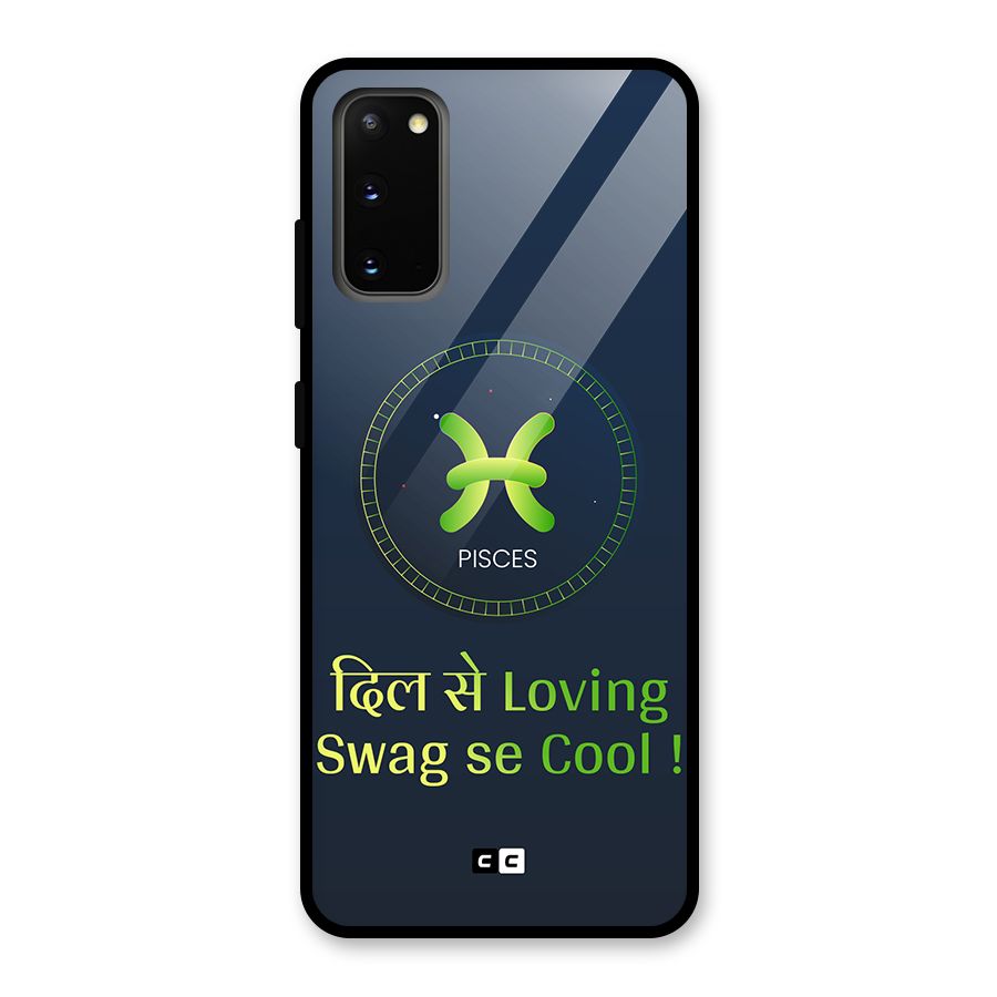 Pisces Swag Glass Back Case for Galaxy S20