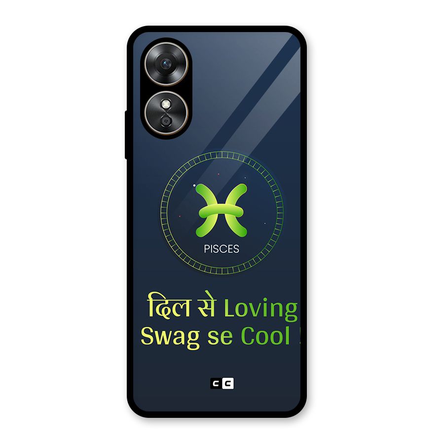 Pisces Swag Glass Back Case for Oppo A17