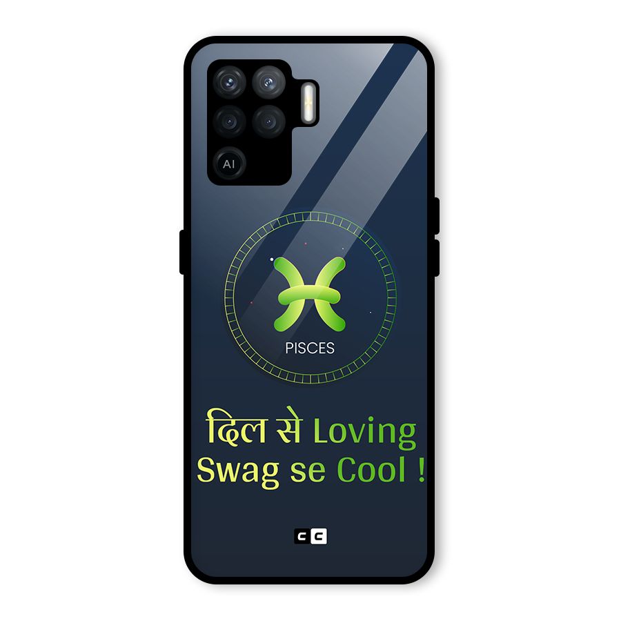 Pisces Swag Glass Back Case for Oppo F19 Pro