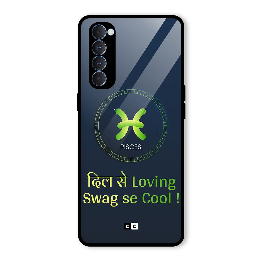 Pisces Swag Glass Back Case for Oppo Reno4 Pro