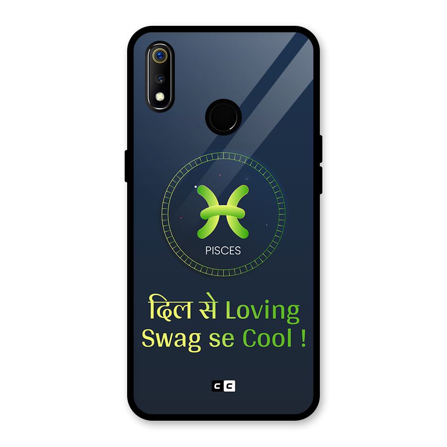 Pisces Swag Glass Back Case for Realme 3i