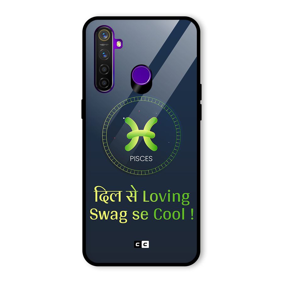 Pisces Swag Glass Back Case for Realme 5 Pro