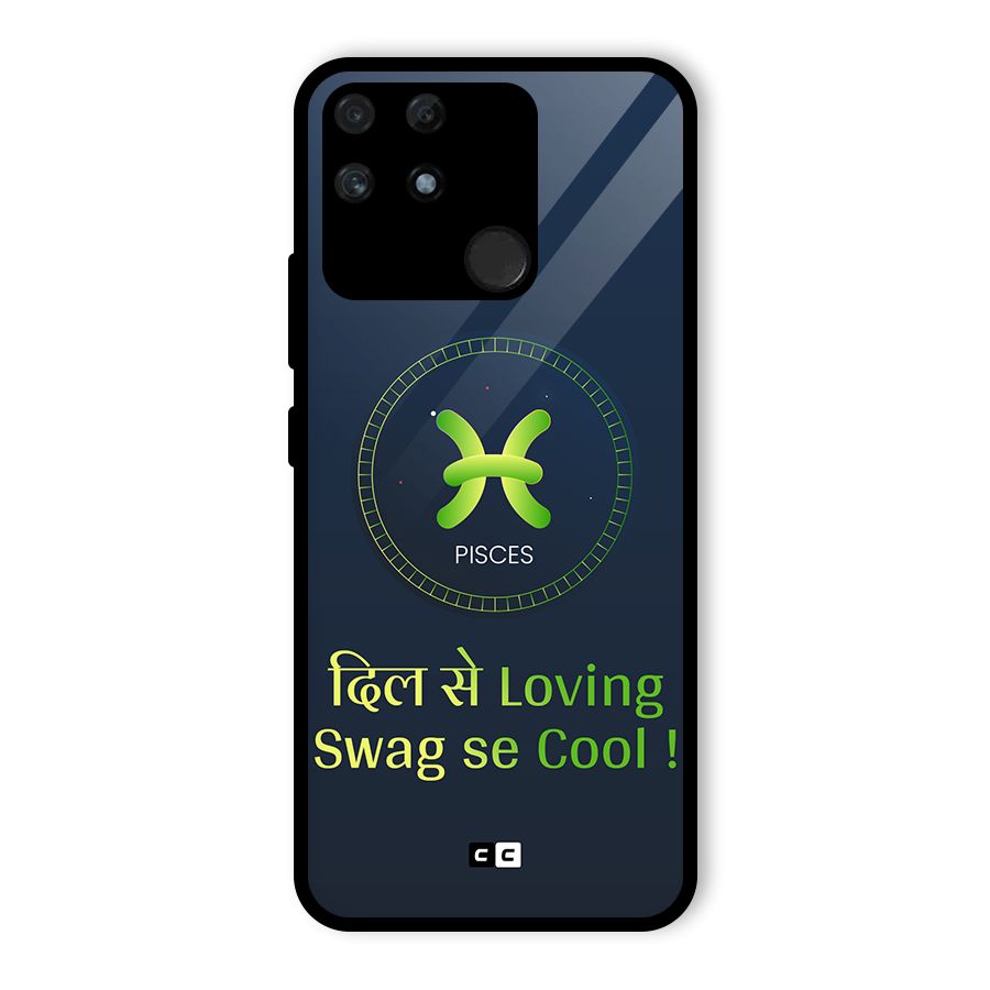Pisces Swag Glass Back Case for Realme Narzo 50A