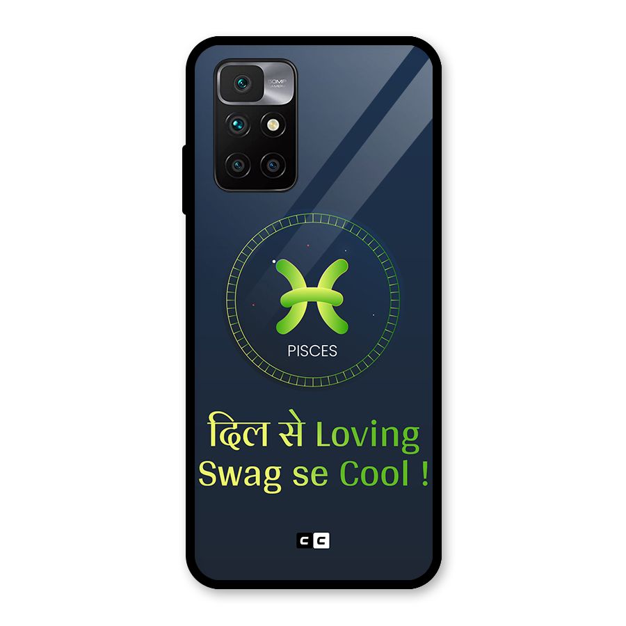 Pisces Swag Glass Back Case for Redmi 10 Prime