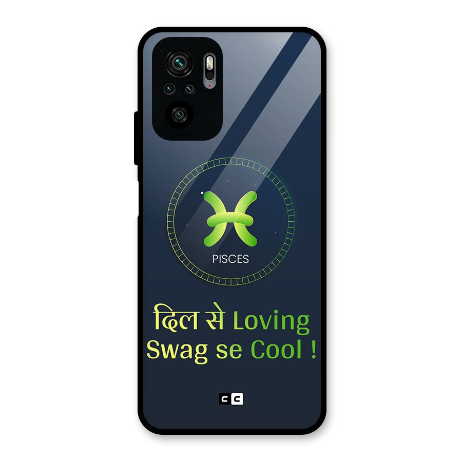 Pisces Swag Glass Back Case for Redmi Note 10S