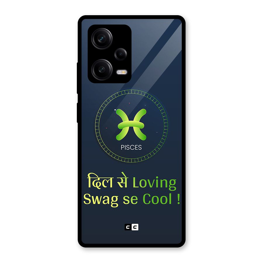 Pisces Swag Glass Back Case for Redmi Note 12 Pro