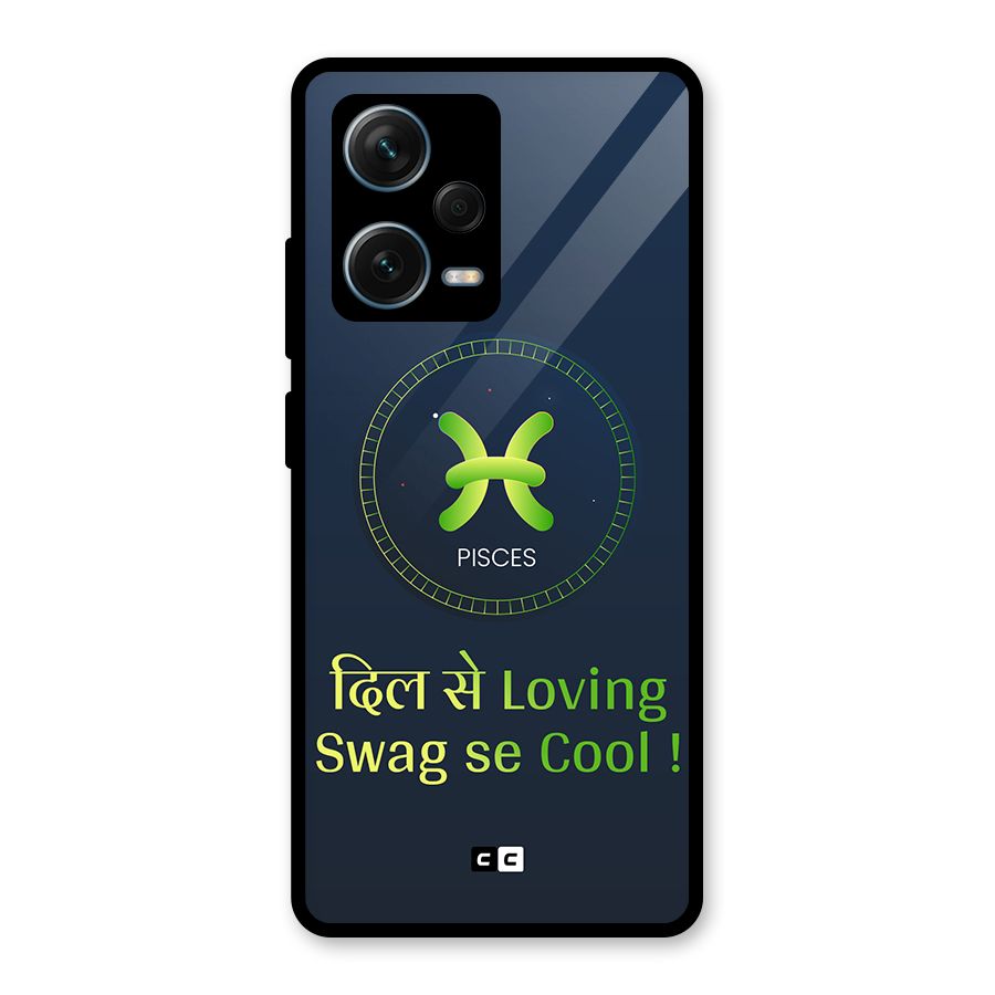 Pisces Swag Glass Back Case for Redmi Note 12 Pro Plus 5G