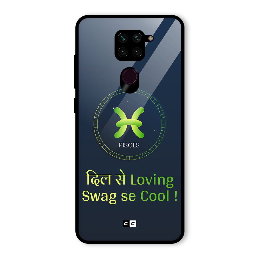 Pisces Swag Glass Back Case for Redmi Note 9
