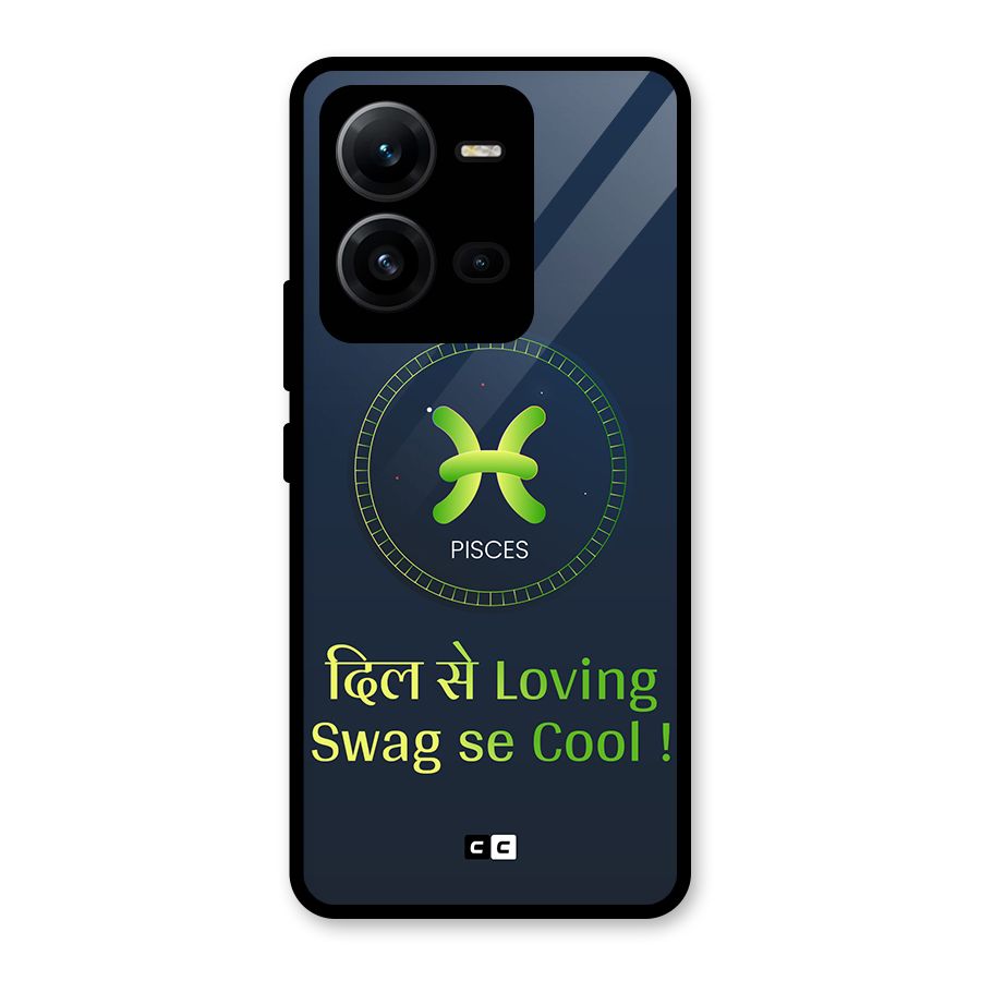 Pisces Swag Glass Back Case for Vivo V25