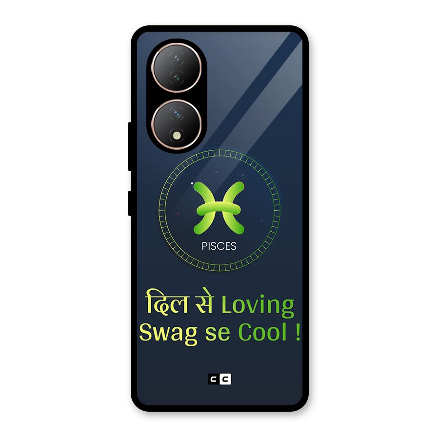 Pisces Swag Glass Back Case for Vivo Y100A
