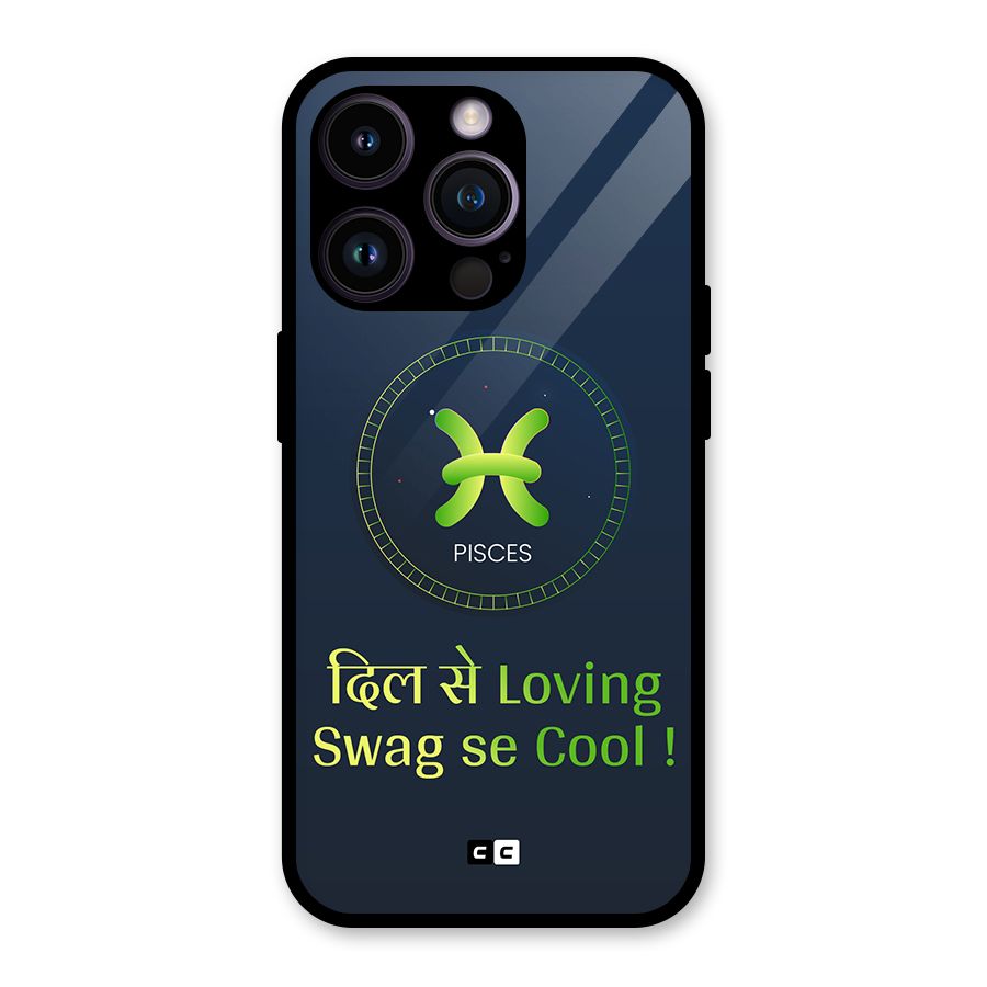 Pisces Swag Glass Back Case for iPhone 14 Pro