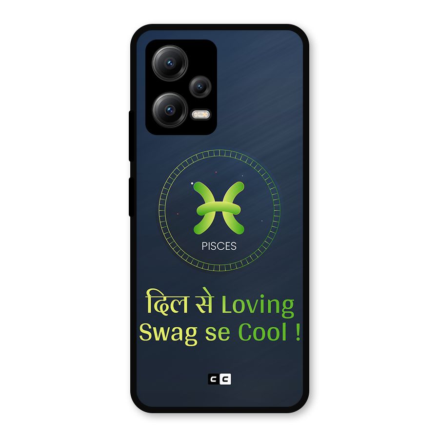 Pisces Swag Metal Back Case for Redmi Note 12 5G