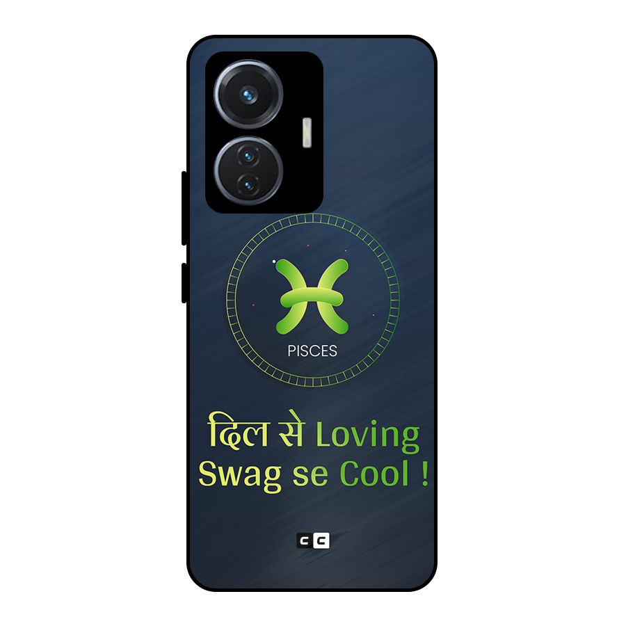 Pisces Swag Metal Back Case for Vivo T1 44W