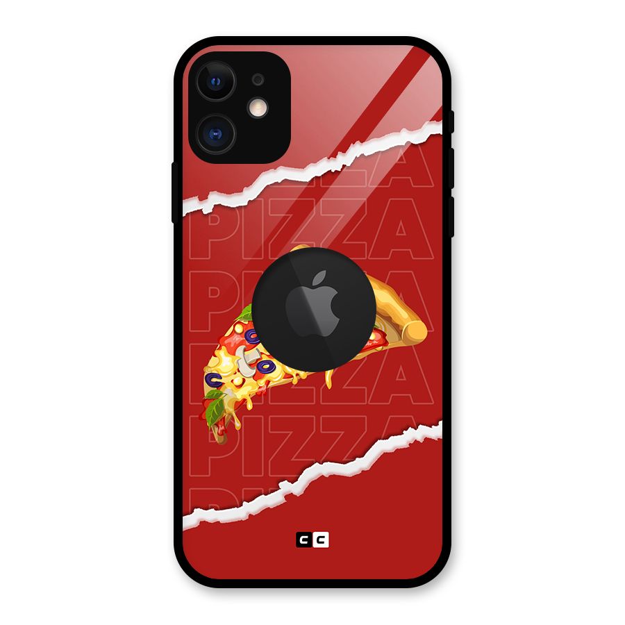 Pizza Lover Glass Back Case for iPhone 11 Logo Cut