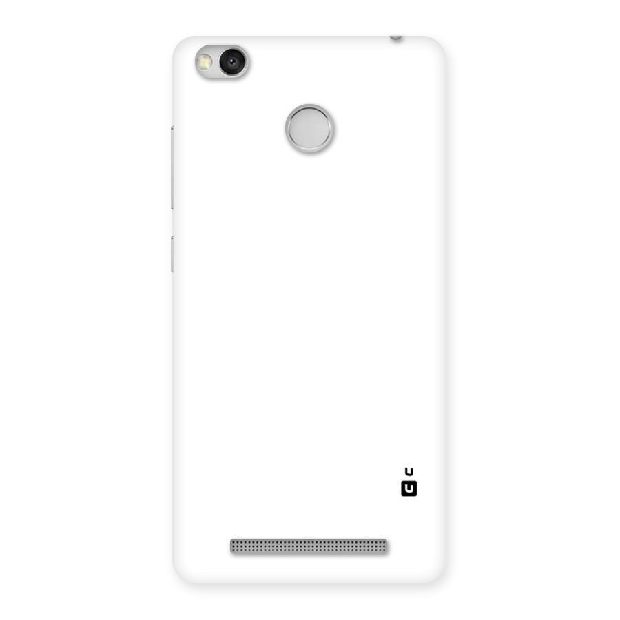Plain White Back Case for Redmi 3S Prime