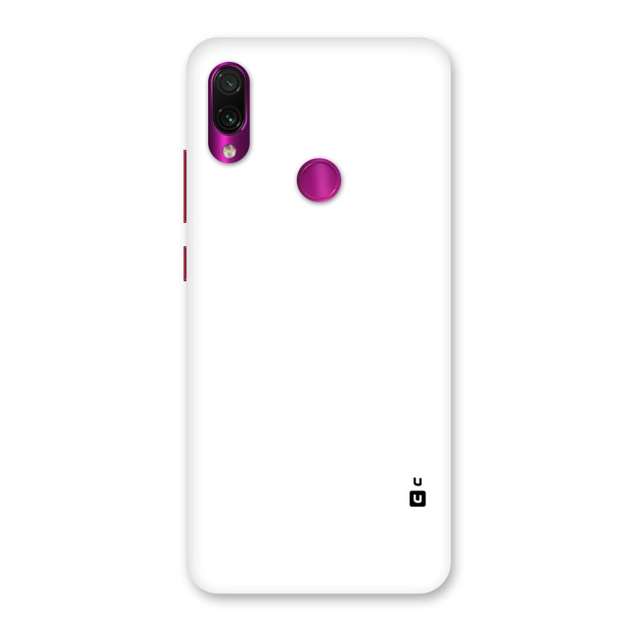 Plain White Back Case for Redmi Note 7 Pro