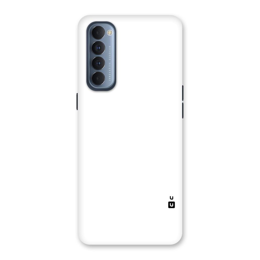 Plain White Back Case for Reno4 Pro
