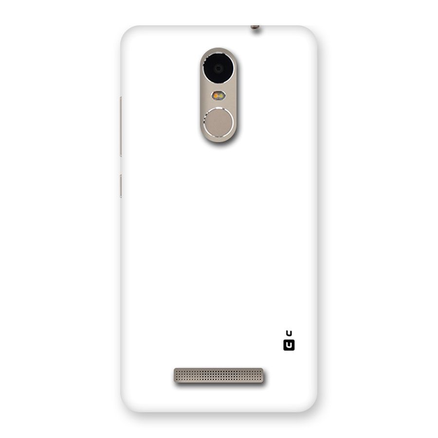 Plain White Back Case for Xiaomi Redmi Note 3