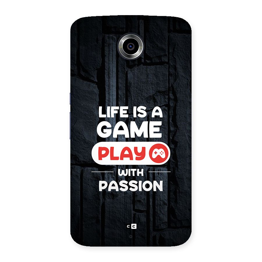 Play With Passion Back Case for Google Nexus 6