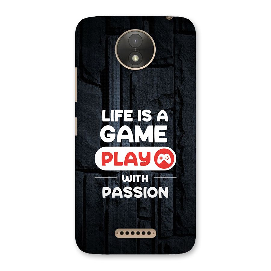 Play With Passion Back Case for Moto C Plus