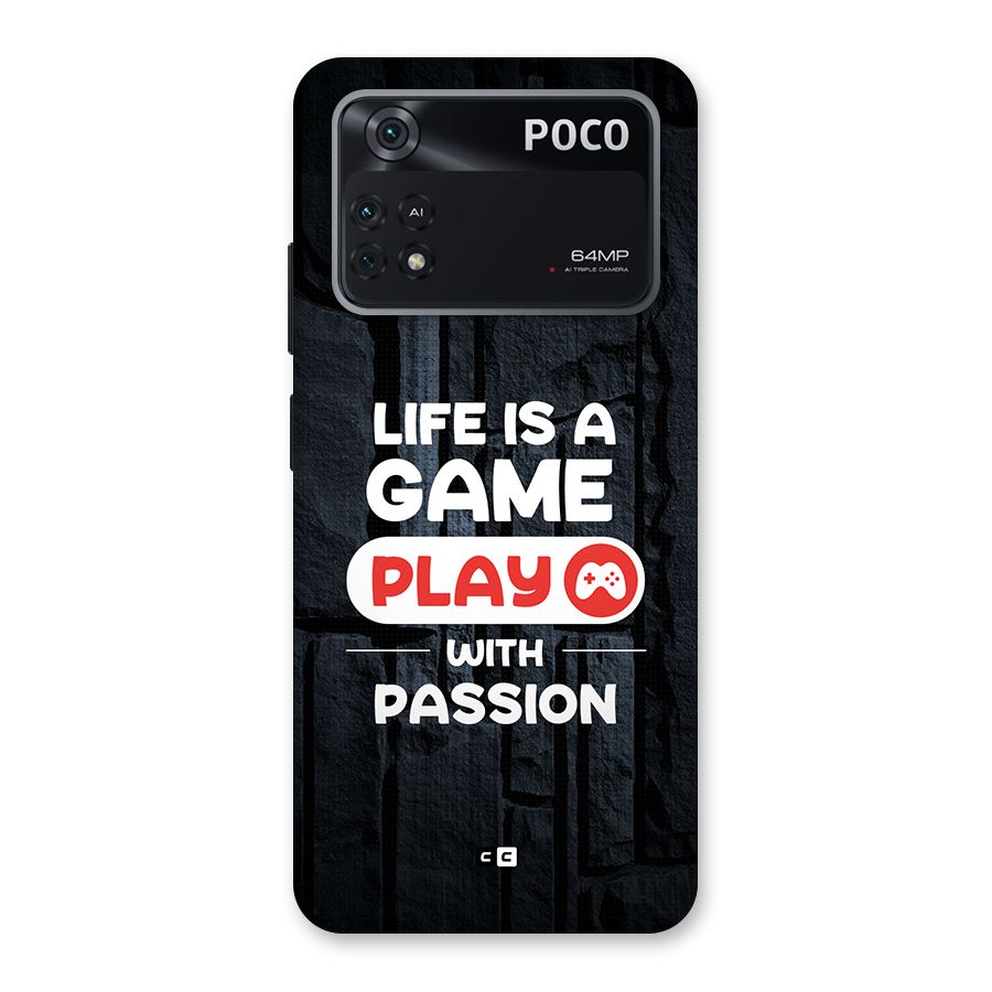 Play With Passion Back Case for Poco M4 Pro 4G