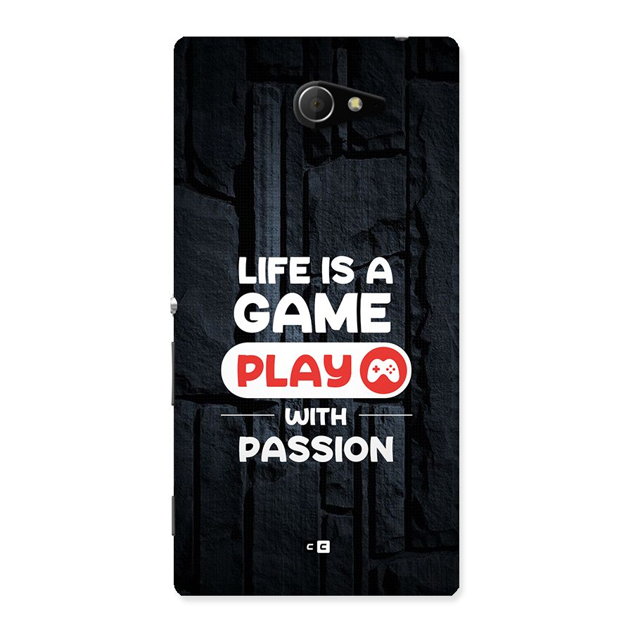 Play With Passion Back Case for Xperia M2