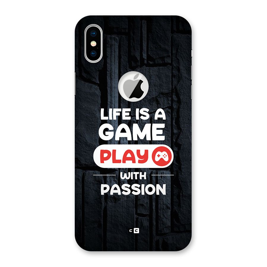 Play With Passion Back Case for iPhone X Logo Cut