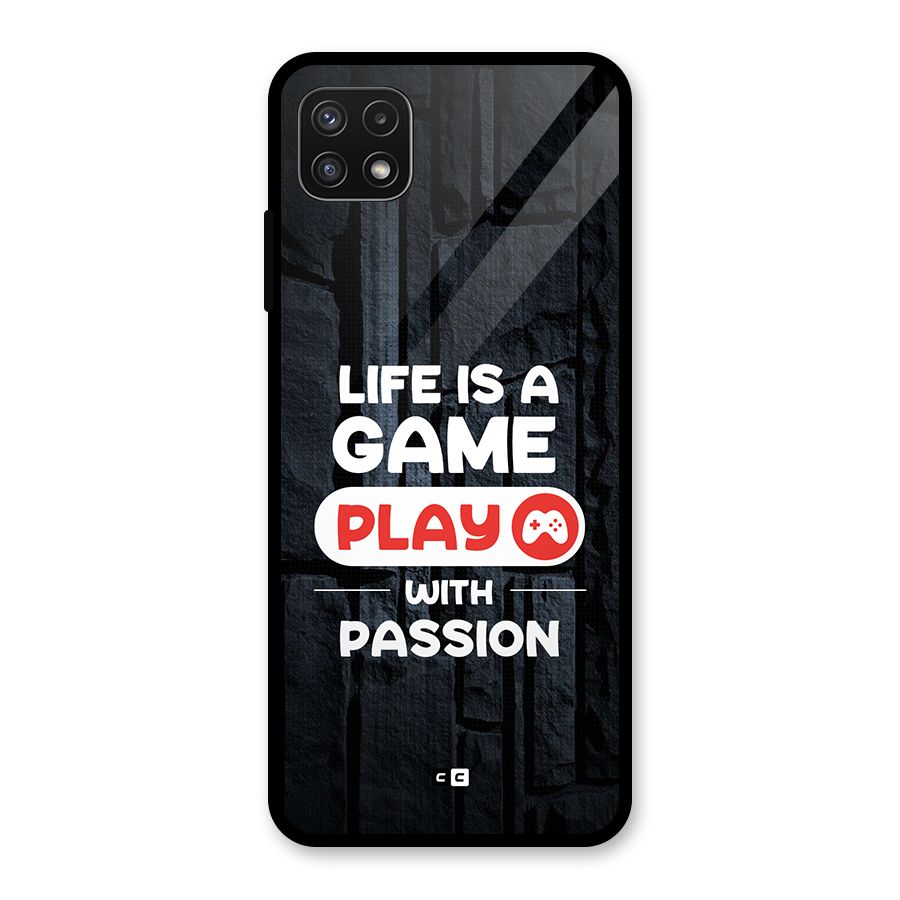 Play With Passion Glass Back Case for Galaxy A22 5G